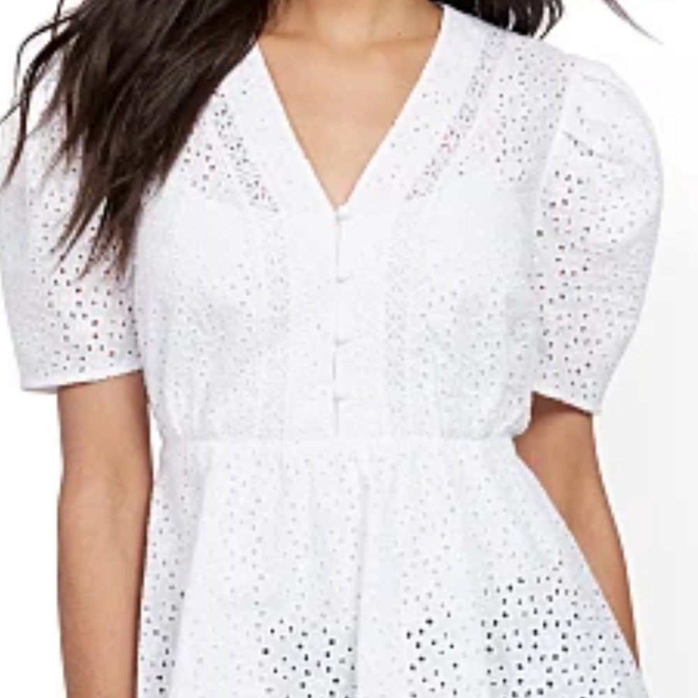 NY&CO Peplum Eyelet Blouse